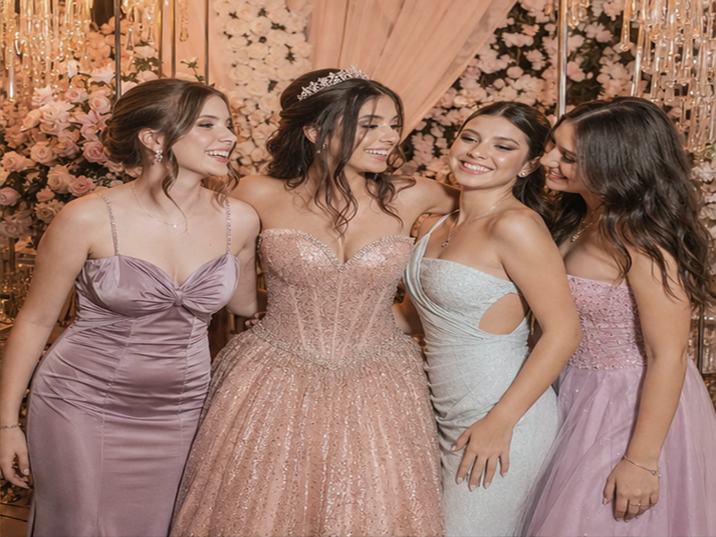 Convidadas em uma festa de 15 anos
