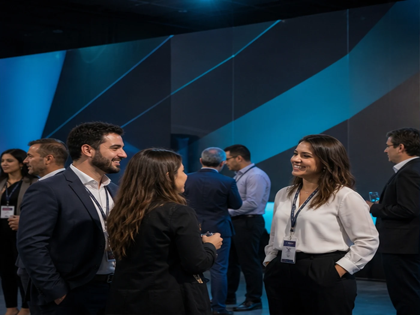 Participantes em um encontro corporativo