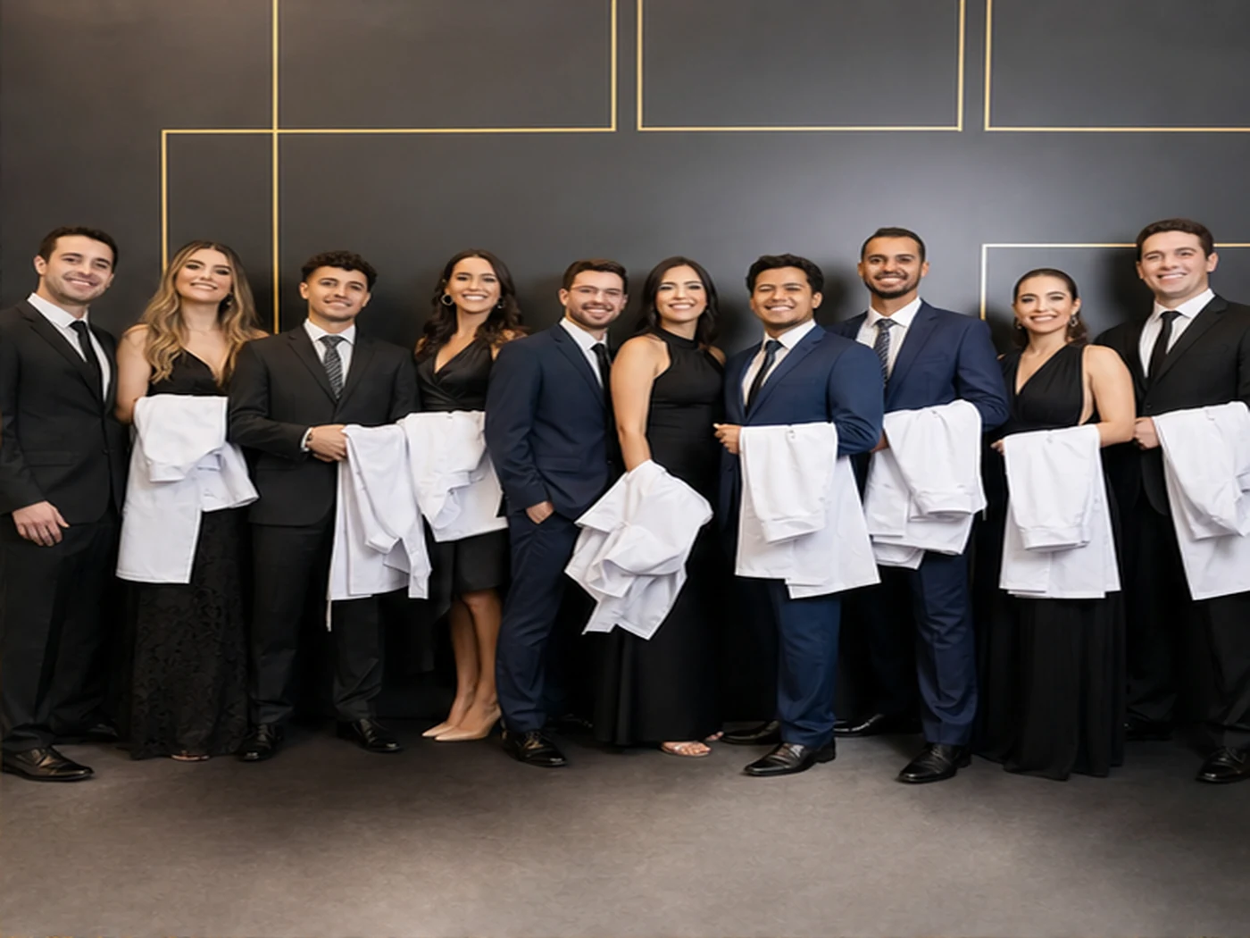 Turma celebrando a etapa de meio curso